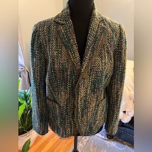 Coldwater Creek Multicolor Tweed Blazer w/tulle accent. Size SP